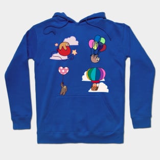 Four Balloon Sloths Hoodie